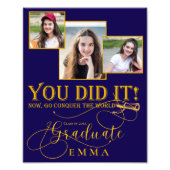 Blue Gold Abschluss Multi Foto Keepake (Vorne)