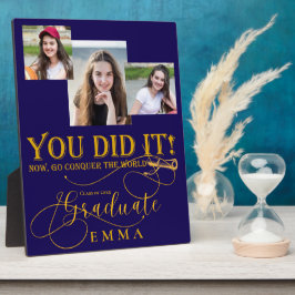 Blue Gold Abschluss Multi Foto Keepake Geschenk Fotoplatte