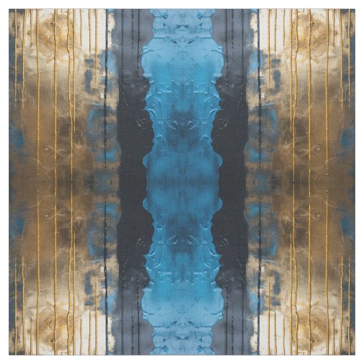 Blue Gold Abstract Seamless Pattern Fabric Stoff (Muster)
