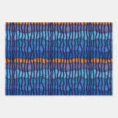 Blue Gold Abstrakt Hanukkah Chanukah Pattern Geschenkpapier Set (Vorderseite 3)