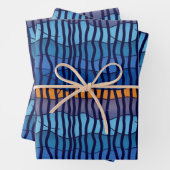 Blue Gold Abstrakt Hanukkah Chanukah Pattern Geschenkpapier Set (Beispiel)
