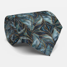 Blue Gold Abstrakt Neck Tie