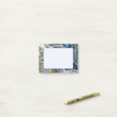 Blue Gold Abstrakte 3D-Effekt Personalisiert 4x3 Post-it Klebezettel (Auf Schreibtisch)