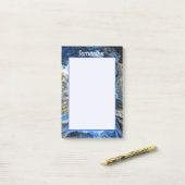 Blue Gold Abstrakte 3D-Effekt Personalisiert 4x6 Post-it Klebezettel (Auf Schreibtisch)