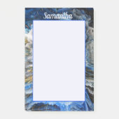 Blue Gold Abstrakte 3D-Effekt Personalisiert 4x6 Post-it Klebezettel (Vorderseite)