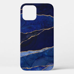 Blue & Gold Achat Modern Glam Minimal Chic Case-Ma Case-Mate iPhone Hülle