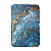 Blue Gold Acrylic Pour Hübsch Water Liquid Badematte (Vorderseite Vertikal)