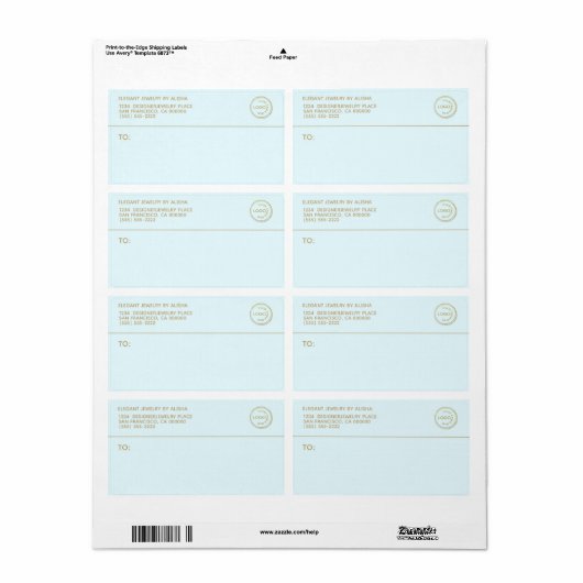 Blue Gold Address Label für moderne Unternehmen (Vorne)