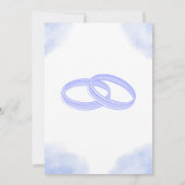 Blue Gold Aesthetic Watercolor Blume Wedding Einladung (Rückseite)