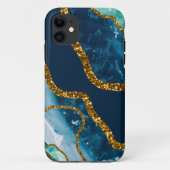 Blue & Gold Agate Geode Case-Mate iPhone Hülle (Rückseite)