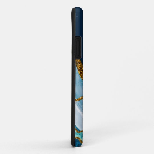 Blue & Gold Agate Geode Case-Mate iPhone Hülle (Hinten/Rechts)