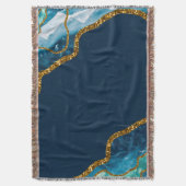 Blue & Gold Agate Geode Glitzer Decke (Vorderseite Vertikal)