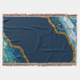 Blue & Gold Agate Geode Glitzer Decke