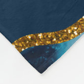 Blue & Gold Agate Geode Glitzer Fleecedecke (Ecke)