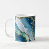 Blue & Gold Agate Geode Glitzer Kaffeetasse (Links)