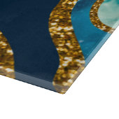 Blue & Gold Agate Geode Glitzer Schneidebrett (Ecke)