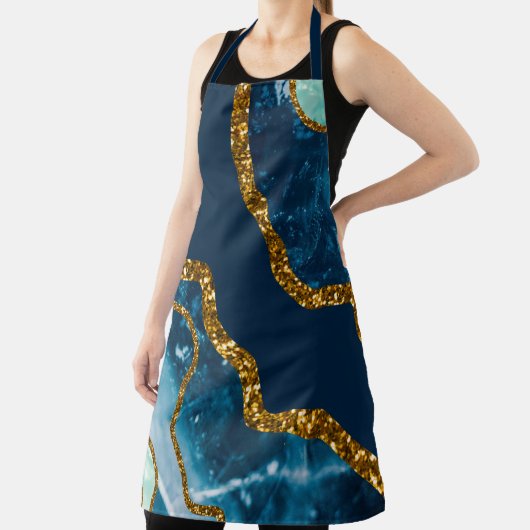 Blue & Gold Agate Geode Glitzer Schürze (InSitu)