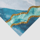 Blue & Gold Agate Geode Glitzer Seidenpapier (Ausschnitt)