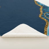Blue & Gold Agate Geode Glitzer Sherpadecke (3/4)