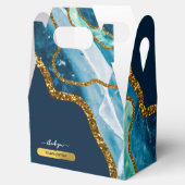 Blue & Gold Agate Geode Glitzer Vielen Dank Geschenkschachtel (Geöffnet)
