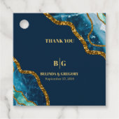 Blue & Gold Agate Geode Glitzer Wedding Geschenkanhänger (Vorderseite)