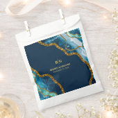 Blue & Gold Agate Geode Glitzer Wedding Geschenktütchen (Ausgeschnitten)