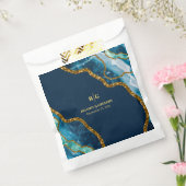Blue & Gold Agate Geode Glitzer Wedding Geschenktütchen (Versiegelt)