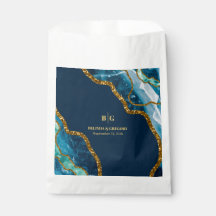 Blue & Gold Agate Geode Glitzer Wedding