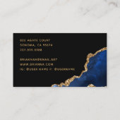 Blue Gold Agate Geode Makeup Artist Business Card Visitenkarte (Rückseite)