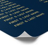 Blue Gold Agate Glitzer Hochzeitssattel Poster (Ecke)