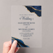 Blue Gold Agate Hochzeit Acryleinladungen (Insitu (Handheld))