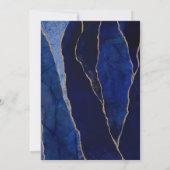 Blue & Gold Agate Modern Glam Minimal Hochzeit Einladung (Rückseite)