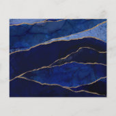 Blue & Gold Agate Moderne Hochzeiten sparen das Da (Rückseite)