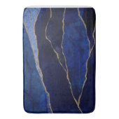 Blue & Gold Agate Modernes Glam Minimal Chic Bath Badematte (Vorderseite Vertikal)