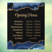 Blue Gold Agate Opening Stunden Fensterheber Fensteraufkleber (Blatt 3)