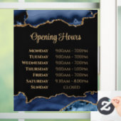 Blue Gold Agate Opening Stunden Fensterheber Fensteraufkleber (Zuhause)