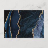 Blue Gold Agate Orange Hochzeitsempfang Begleitkarte (Rückseite)