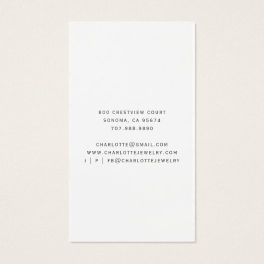 Blue Gold Agate Script Earring Display Card (Rückseite)