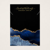 Blue Gold Agate Script Necklace Bracelet (Vorderseite)