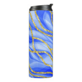 BLUE & GOLD AGATE SEHEN WAVE PATTERN THERMOSBECHER (Nach links gedreht)