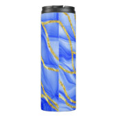 BLUE & GOLD AGATE SEHEN WAVE PATTERN THERMOSBECHER (Rückseite)
