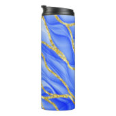BLUE & GOLD AGATE SEHEN WAVE PATTERN THERMOSBECHER (Nach rechts gedreht)