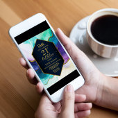 Blue Gold Agate Überraschung 21. Geburtstag Party Einladung