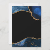 Blue & Gold Agate Virtual Geburtstag Einladung (Rückseite)