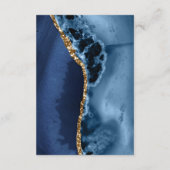 Blue Gold Agate Wedding Details Eintrittskarte Begleitkarte (Rückseite)