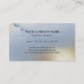 Blue Gold Alcohol Ink Business Card Visitenkarte (Rückseite)