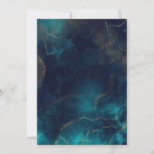 Blue Gold Alkohol Alkohol Tinte Art Deep Blue Sea Einladung (Rückseite)
