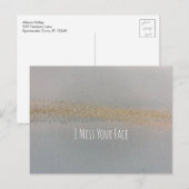 Blue Gold Alkohol Tinte Abstrakt ich verpassen Ihr Postkarte (Vorne/Hinten)