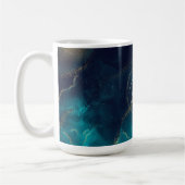 Blue Gold Alkohol Tinte Art Deep Blue Ocean Kaffeetasse (Links)