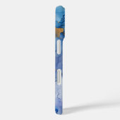 Blue Gold Alkohol Tinte Monogram Case-Mate iPhone Hülle (Rückseite / Rechts)